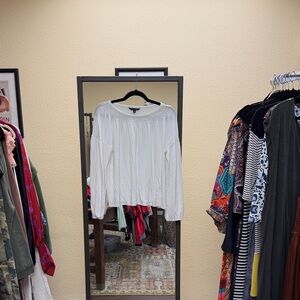 Banana Republic White Long Sleeve Peasant Top